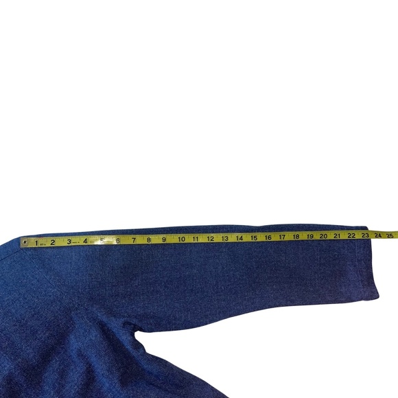 J. Jill Open Front Long Drape Blazer/Chambray Denim Like Business Casual Sz M - Picture 11 of 14